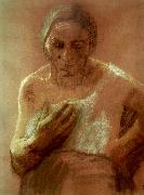 kathe kollwitz arbetarkvinna med handen framfor brostet oil painting reproduction